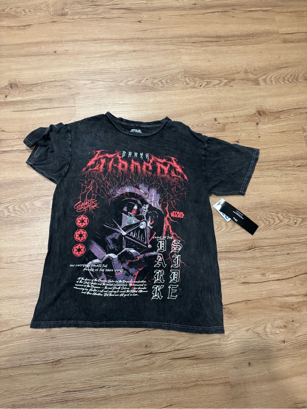 Star Wars Darth Vader black cotton t-shirt with graphic of Darth Vader Sz:M
